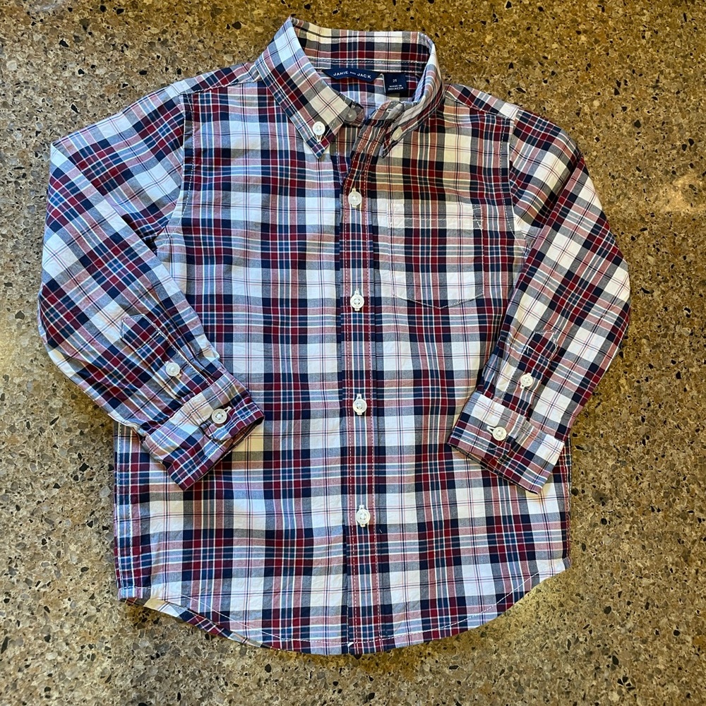 Janie and Jack Classic Plaid Button-Down Shirt